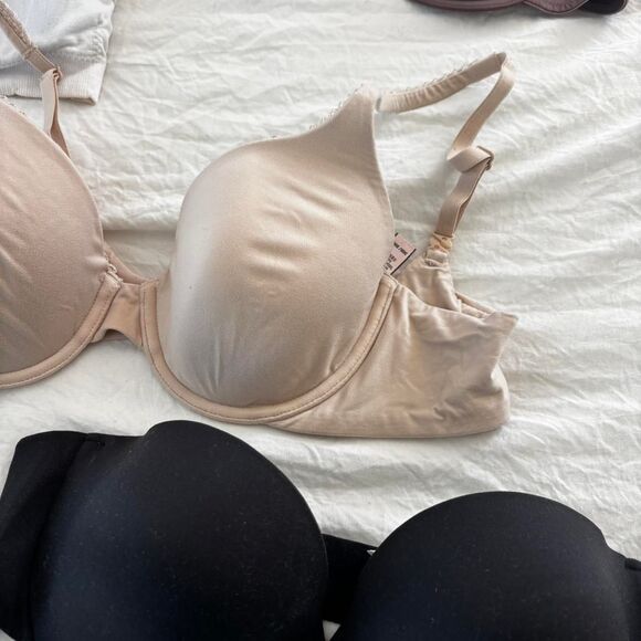 BUNDLE Assortment Black Nude Set White A/B 34/36 Women's Push Up Everyday BraLot - Picture 2 of 5